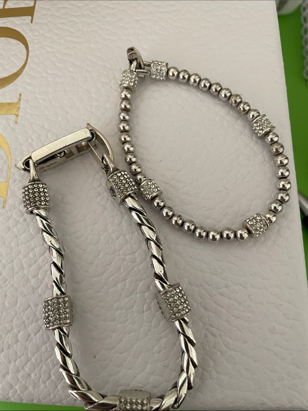 Brighton bracelet duo Silver Beaded and Twisted Rope Bracelet Set